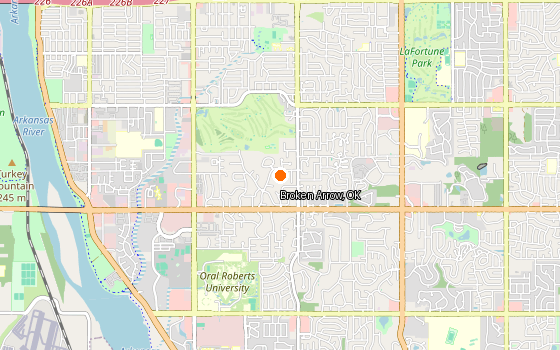 Hail zone map for Broken Arrow, OK